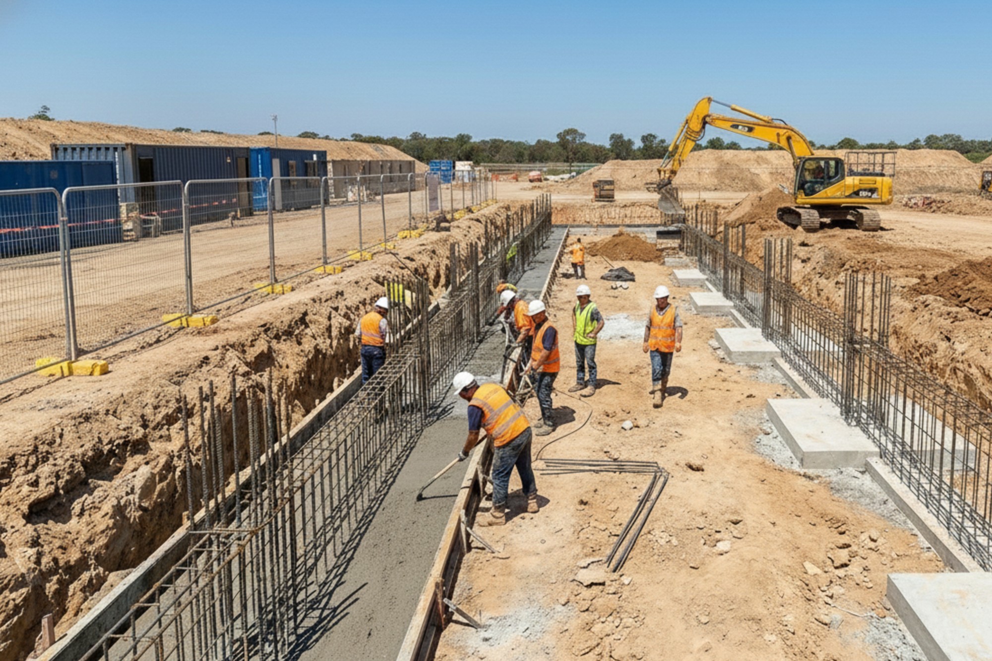 Groundworks, excavation and foundation laying
